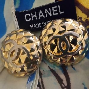 Authentic Chanel CC logo  earrings